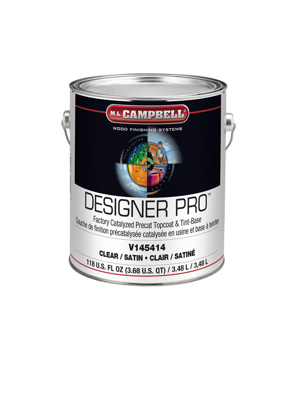 DESIGNER PRO™ Factory Catalyzed Pre-Cat Topcoat & Tint-Base - Clear